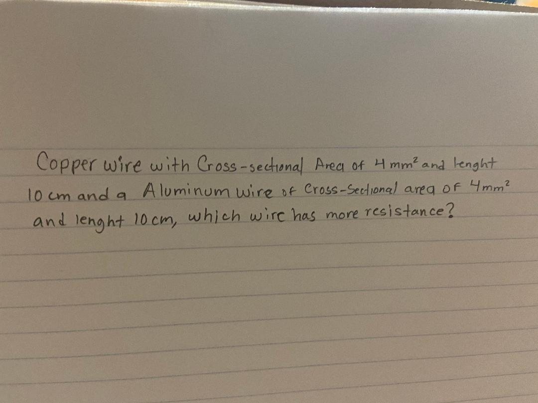 how to find the cross sectional area of a copper wire