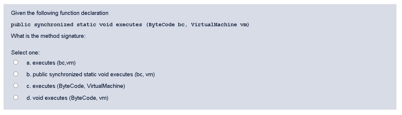 Solved Given the following function declaration public | Chegg.com