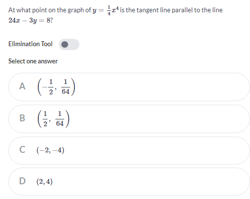 Solved At What Point On The Graph Of Y=14x4 ﻿is The Tangent 