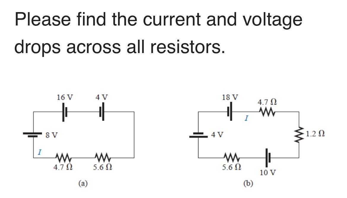 Solved Please find the current and voltage drops across all | Chegg.com