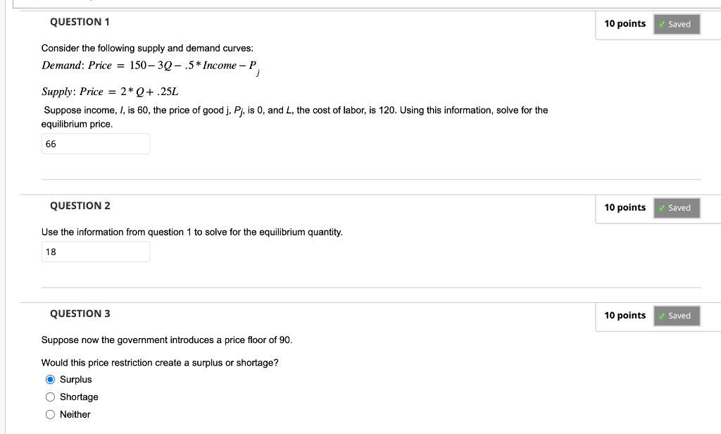 Solved Consider The Following Supply And Demand Curves: | Chegg.com