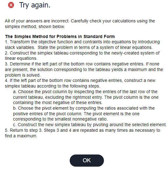 Solved Solve the linear programming problem using the | Chegg.com