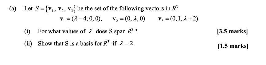 Solved (a) Let S ={v1, V2, V3} Be The Set Of The Following | Chegg.com