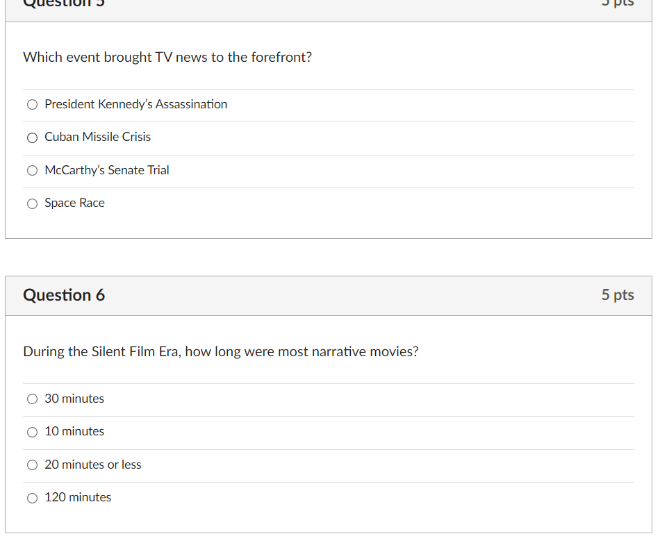 Solved Which event brought TV news to the forefront? O | Chegg.com