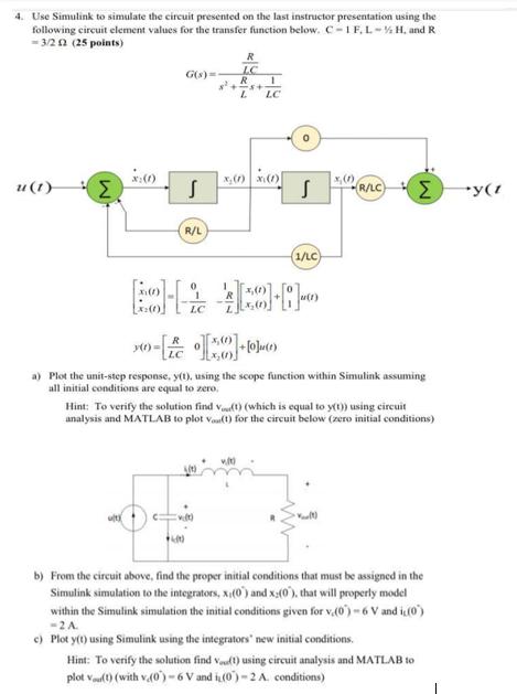 Solved 4. Use Simulink to simulate the circuit presented on | Chegg.com