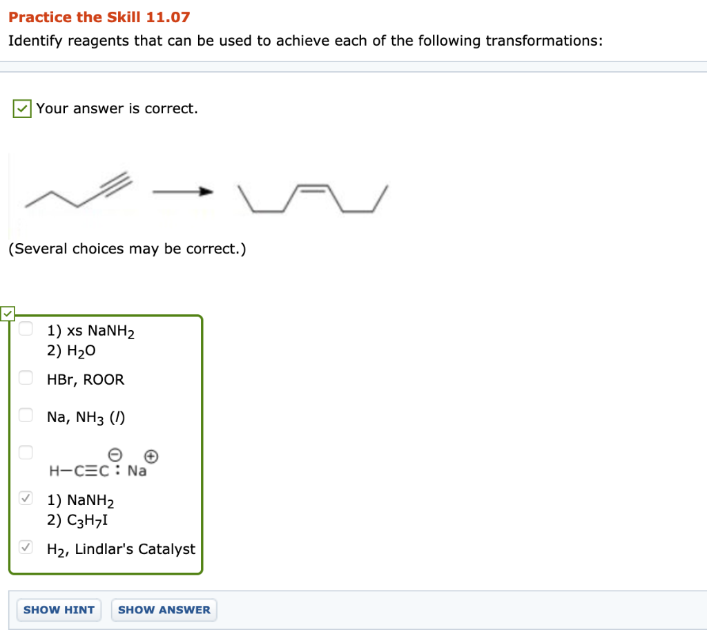 Solved Practice the Skill 11.07 Identify reagents that can