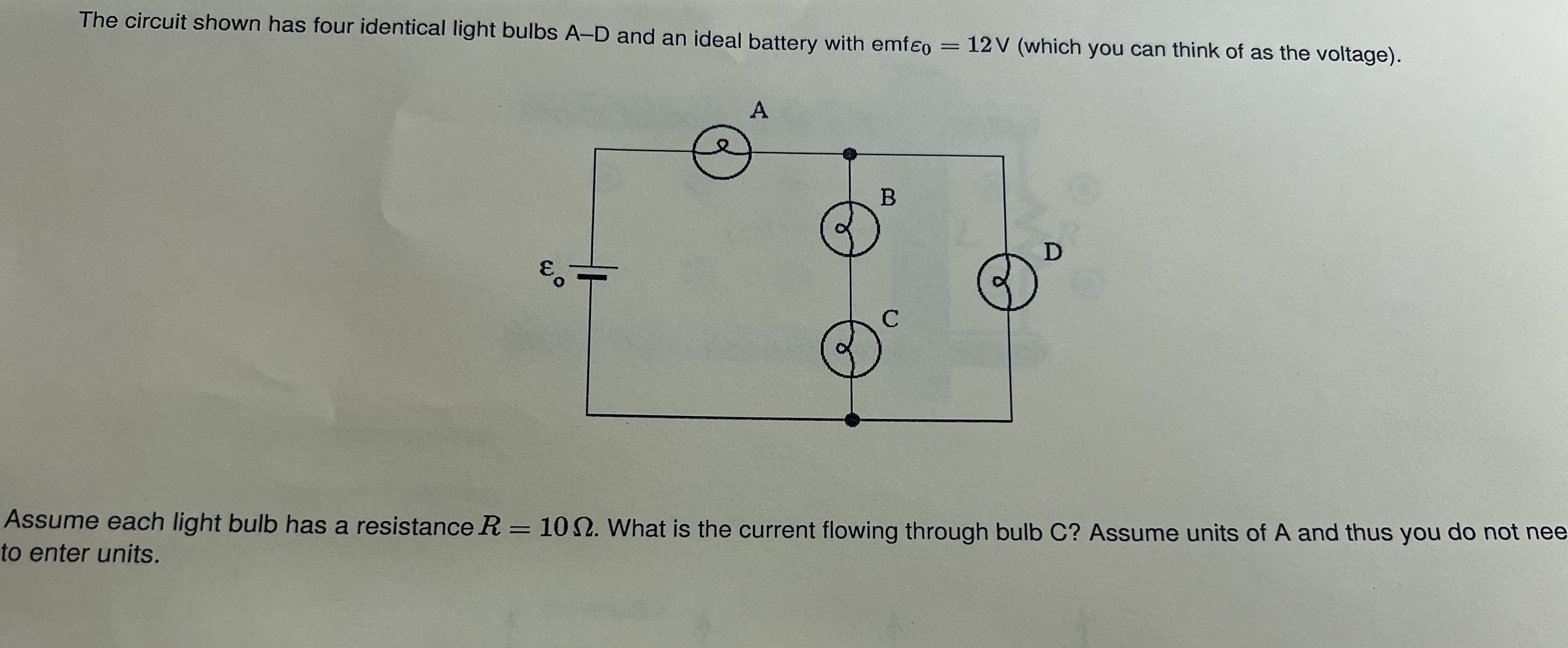 Solved The Circuit Shown Has Four Identical Light Bulbs A−D | Chegg.com