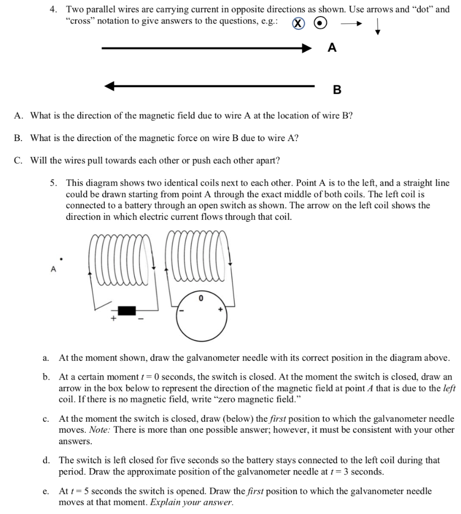 Solved Two parallel wires are carrying current in opposite | Chegg.com