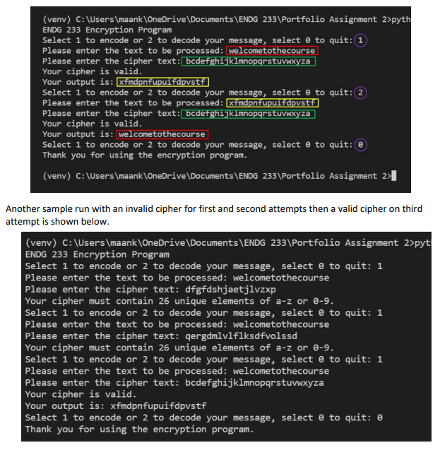 Solved Program Specifications: A cipher is an algorithm used | Chegg.com