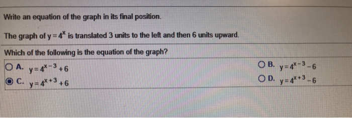 Solved Write an equation of the graph in its final position. | Chegg.com