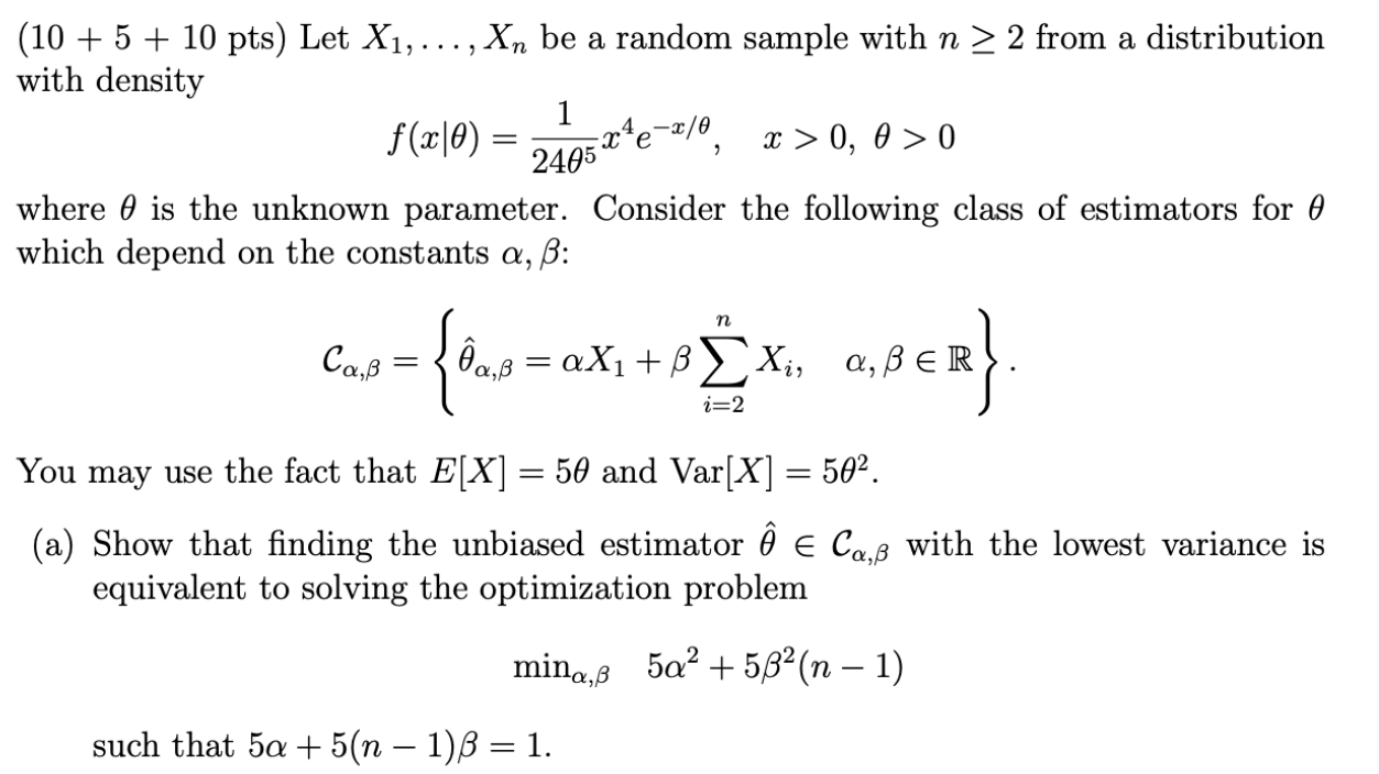 Solved 1 10 5 10 Pts Let X1 Be A Random Sa Chegg Com