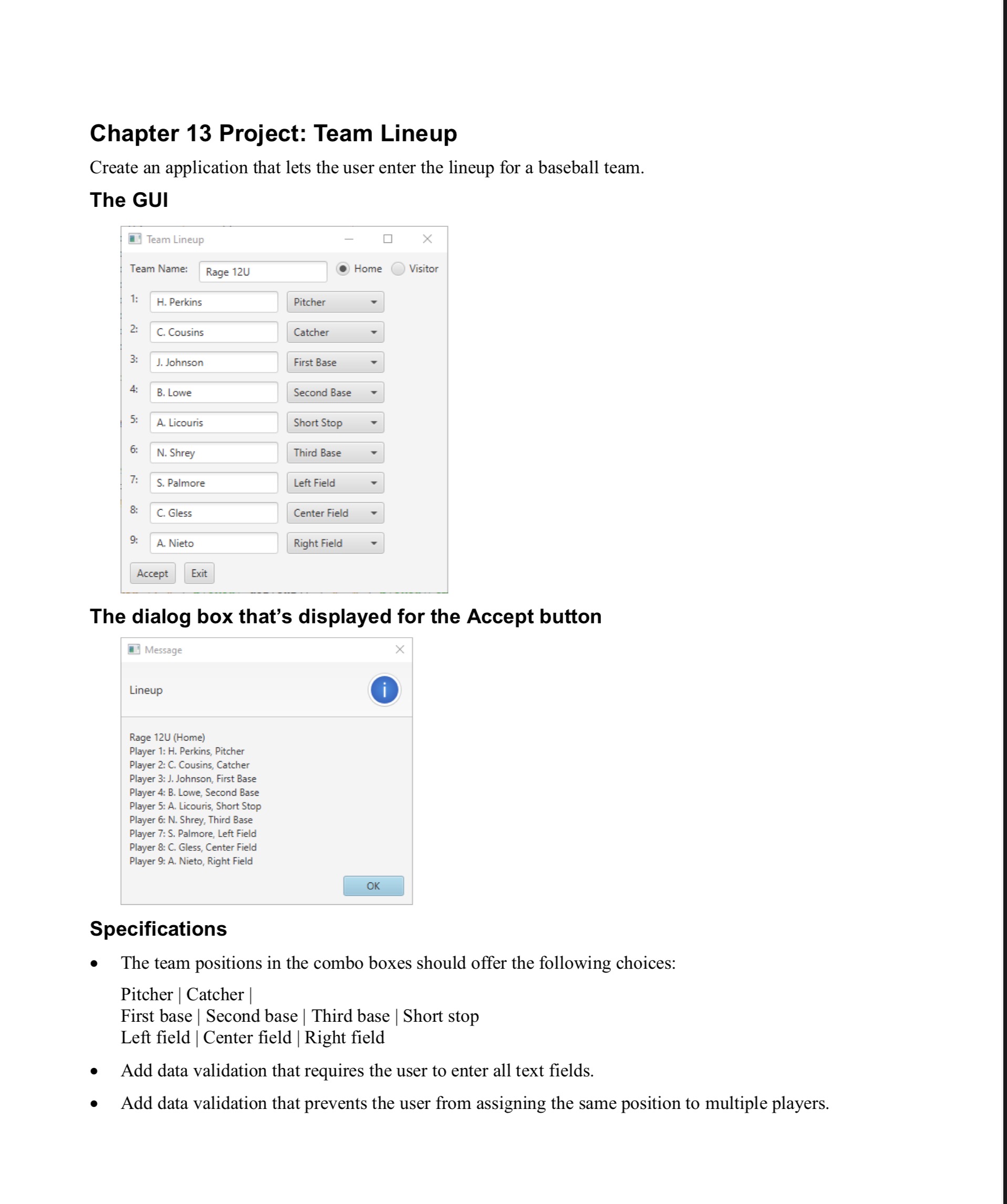 Solved Java programming 6th edition. Ch13 ﻿project: Team | Chegg.com