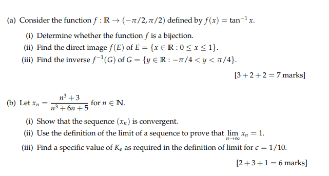 Solved (a) Consider the function f : R+ (-1/2,1/2) defined | Chegg.com