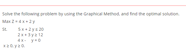 Solved Solve the following problem by using the Graphical | Chegg.com