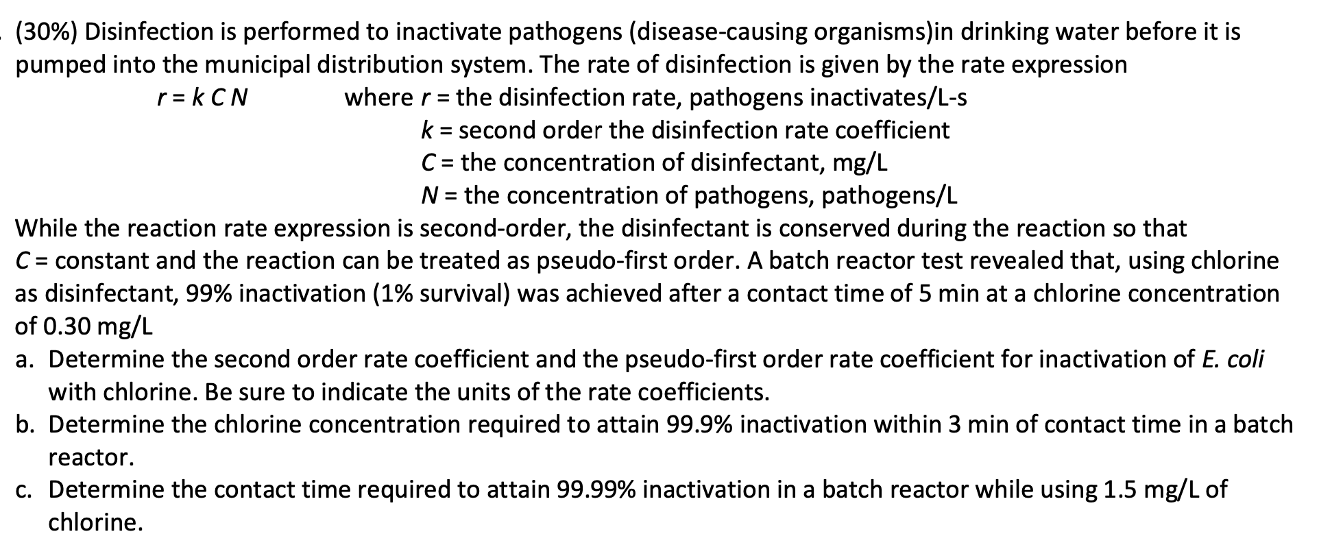 Solved (30) Disinfection is performed to inactivate