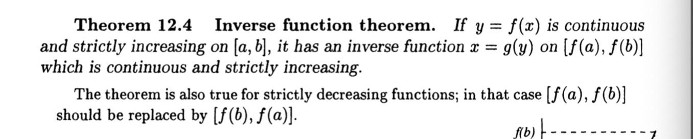 Solved Theorem 12.4 Inverse function theorem. If y = f(x) is | Chegg.com