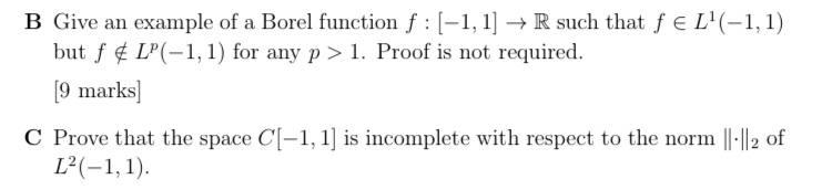 Solved B Give An Example Of A Borel Function F:[−1,1]→R Such | Chegg.com