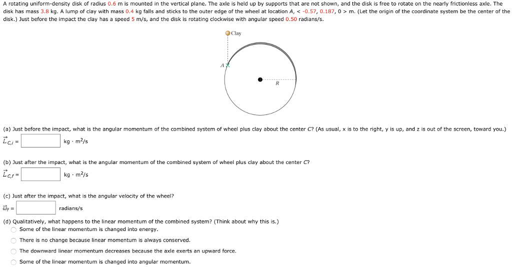 Solved A Rotating Uniform Density Disk Of Radius M Is Chegg Com