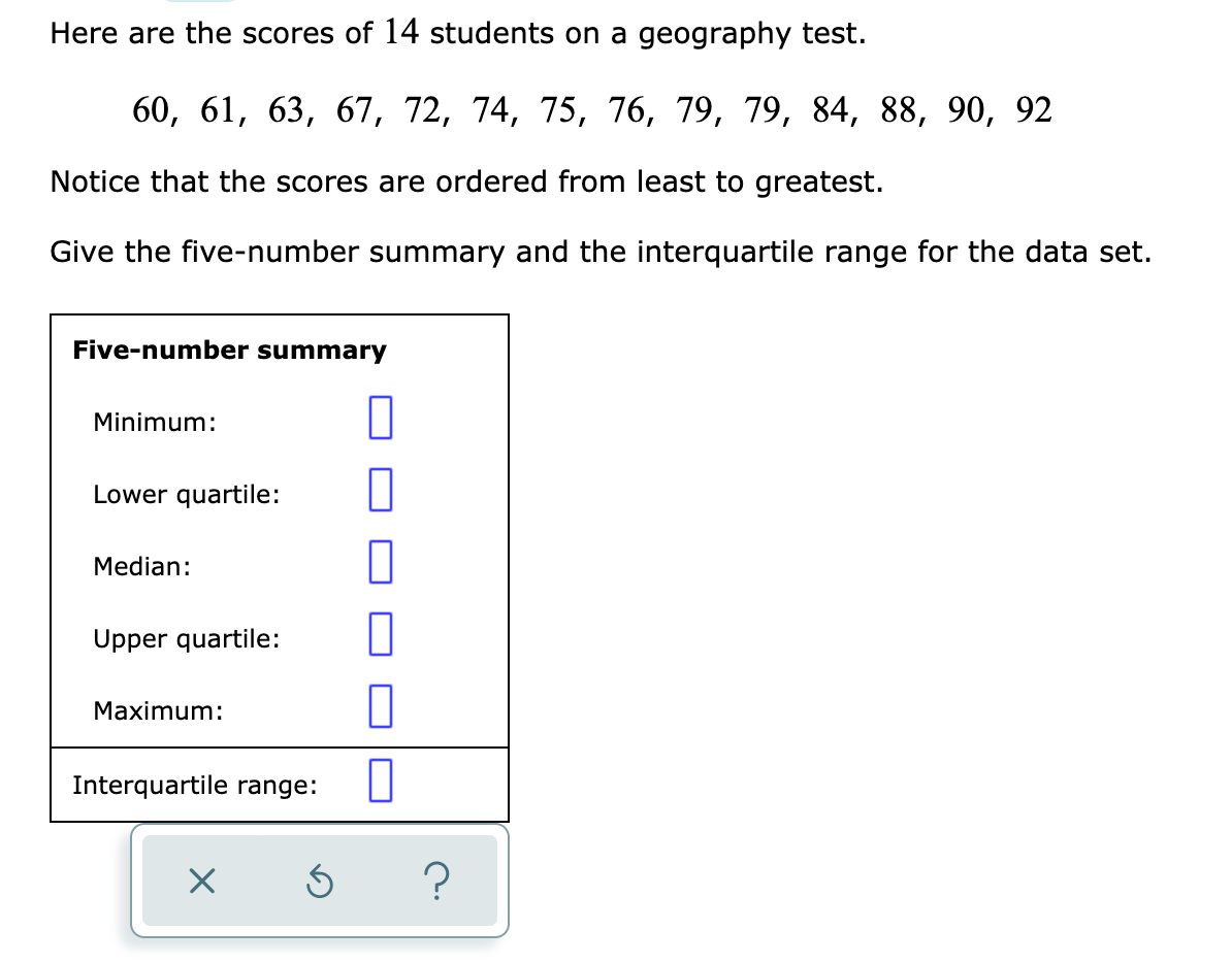 Solved Here are the scores of 14 students on a geography | Chegg.com