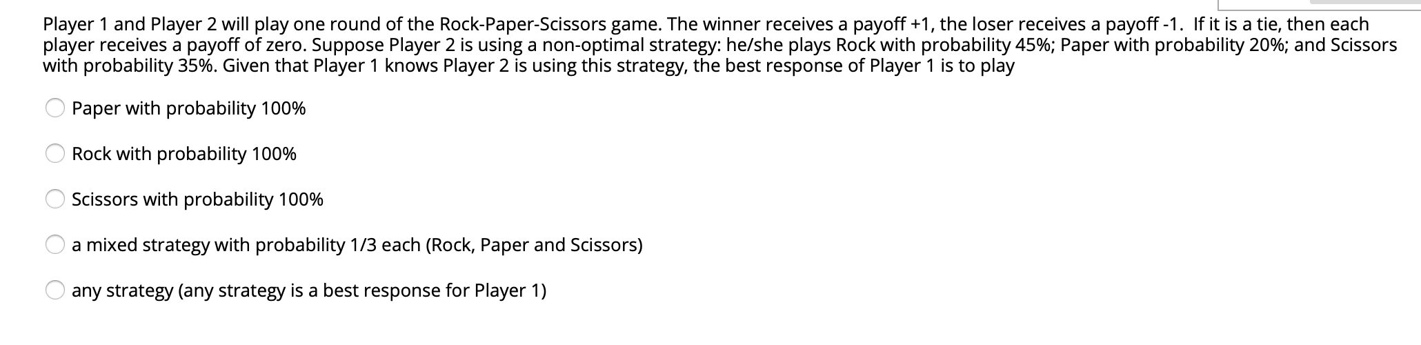 Solved Player 1 and Player 2 will play one round of the | Chegg.com