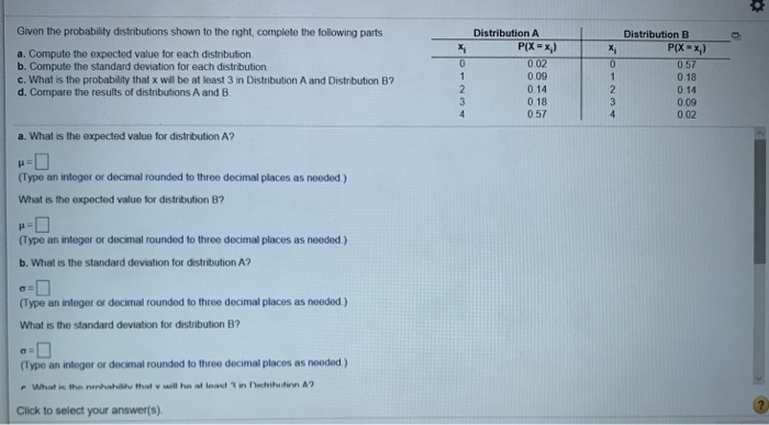 Solved Given The Probability Distributions Shown To The | Chegg.com