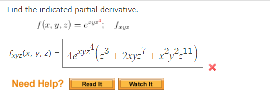 Solved Find The Indicated Partial Derivative 1418