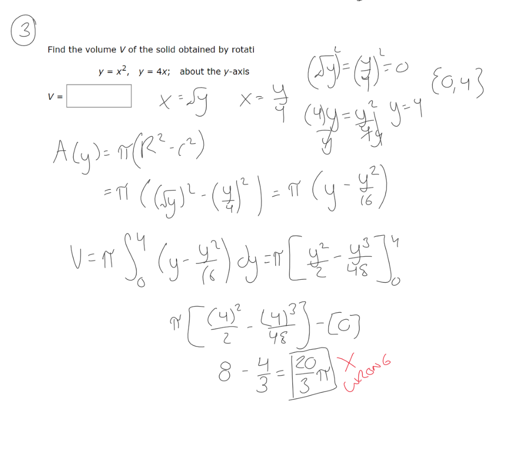 Solved Find The Volume V Of The Solid Obtained By Rotati