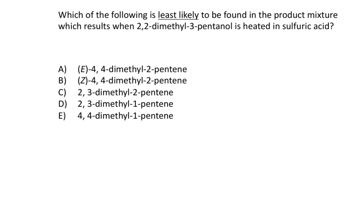 Solved Which of the following is least likely to be found in | Chegg.com