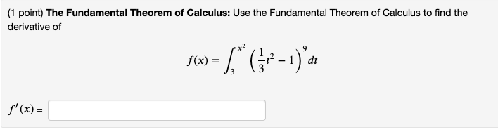 30. the fundamental theorem of calculus homework