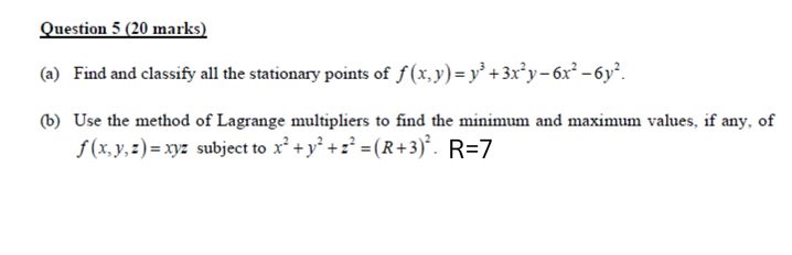 Solved Question 5 (20 ﻿marks)(a) ﻿Find and classify all the | Chegg.com