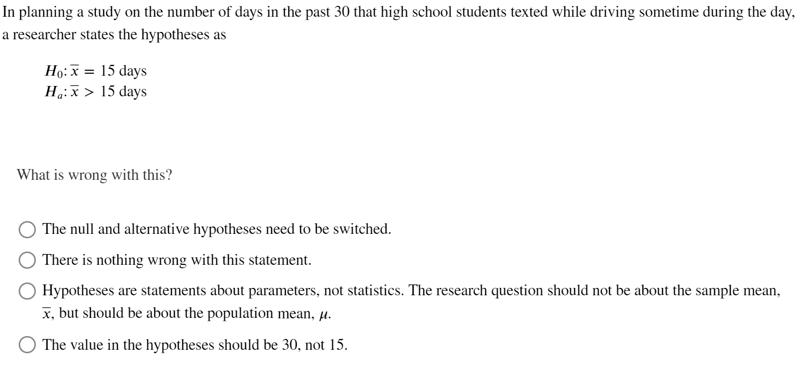 Solved In planning a study on the number of days in the past | Chegg.com