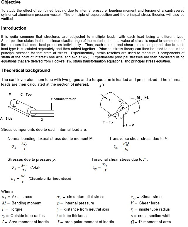 Solved Objective To study the effect of combined loading due | Chegg.com