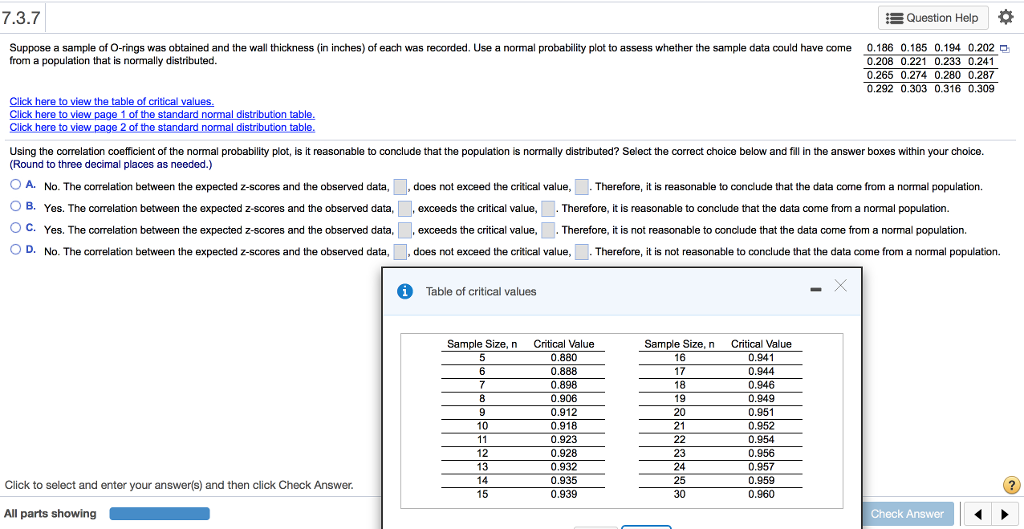 Solved 7.3.9 Question Help * A random sample of 16 | Chegg.com