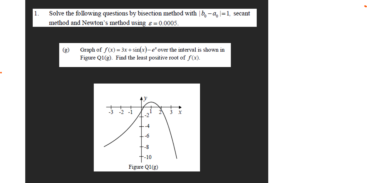 Solved 1. Solve the following questions by bisection method | Chegg.com
