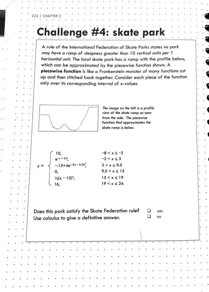 Solved 222 CHAPTER 2 Challenge #4: skate park A rule of the