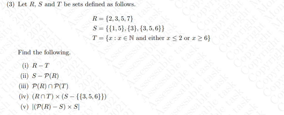 Solved Let R , S and T be sets defined as follows | Chegg.com