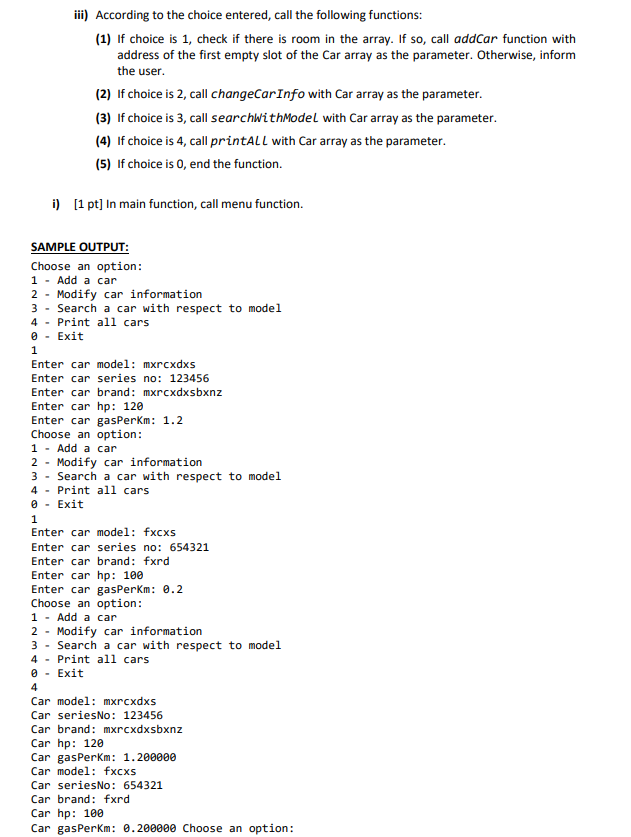 Solved C Programming Implement A C Program With The 3187