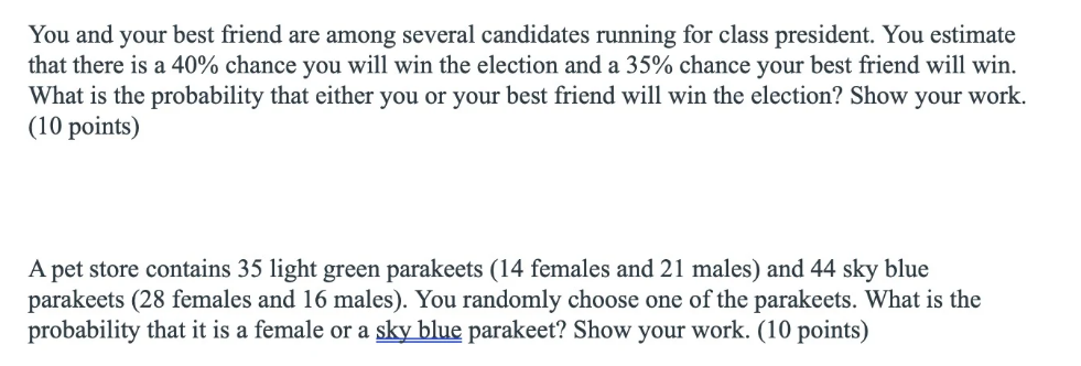 Solved You and your best friend are among several candidates | Chegg.com