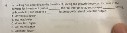 Solved In the long run, according to the investment, saving | Chegg.com