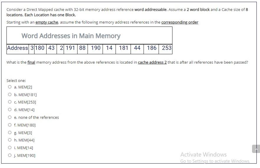 Solved Consider a memory system that is composed of one | Chegg.com