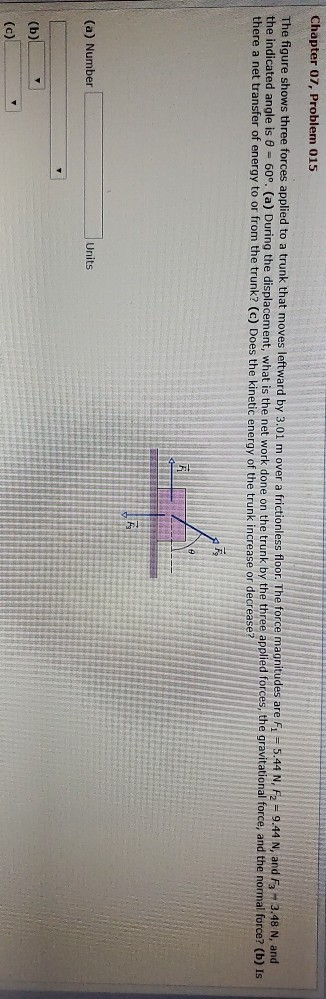 Solved Chapter 07, Problem 015 The figure shows three forces | Chegg.com