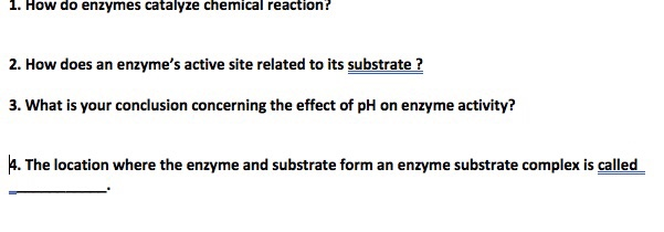 Solved 1. How do enzymes catalyze chemical reaction? 2. How | Chegg.com