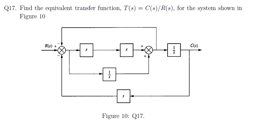 Solved 17. Find the equivalent transfer function, | Chegg.com