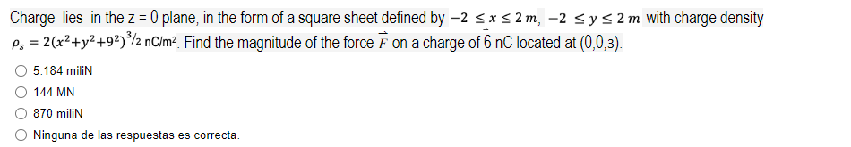 Solved Charge lies in the z=0 plane, in the form of a square | Chegg.com