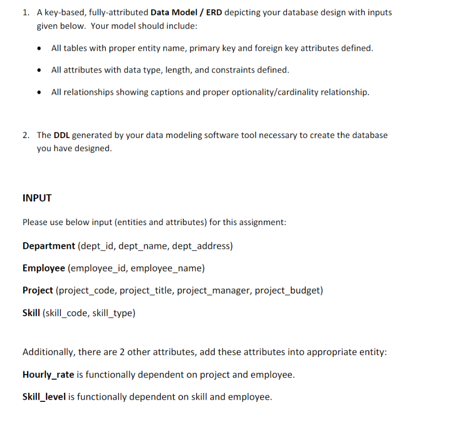 Solved 1. A key-based, fully-attributed Data Model / ERD | Chegg.com