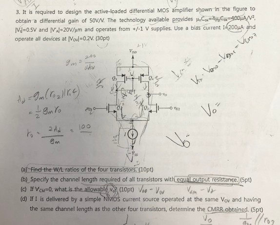 3. It is required to design the active-loaded | Chegg.com