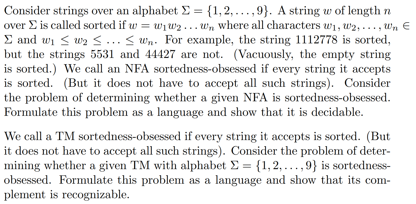 Solved Consider strings over an alphabet ? = {1,2, ...,9}. A | Chegg.com