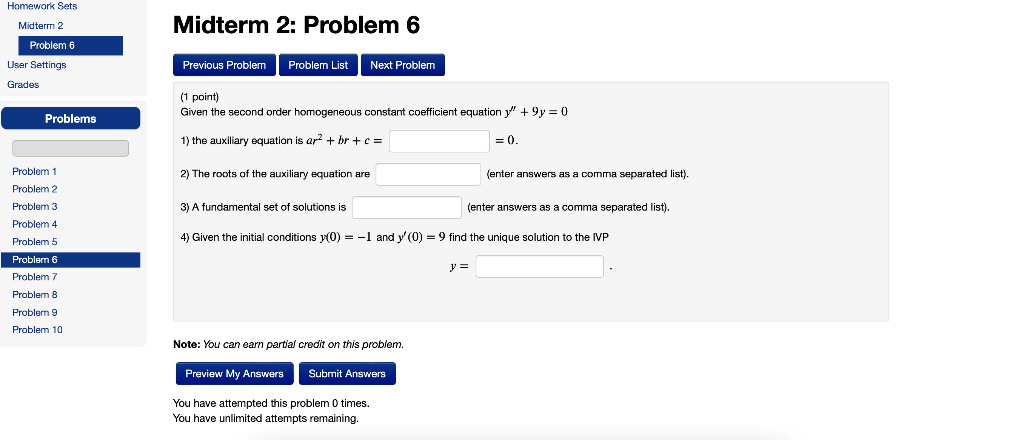 Solved 1) the auxiliary equation is 𝑎𝑟2+𝑏𝑟+𝑐=ar2+br+c= | Chegg.com