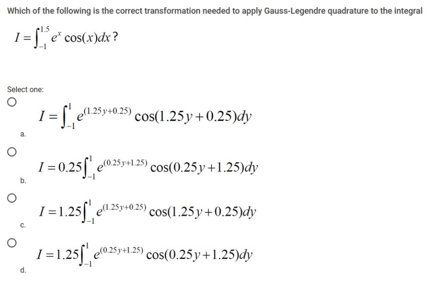 Solved Which of the following is the correct transformation | Chegg.com
