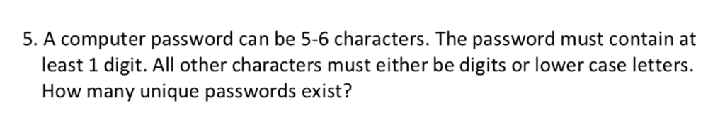 password 5 characters